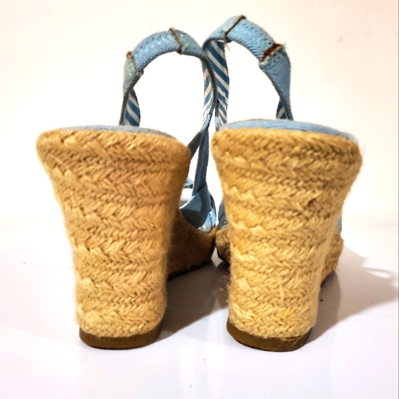 Super Cute Blue Chunky Wedges. Blue Heels. Vacation Shoes. Dress Shoes. Wedges. - Picture 6 of 8